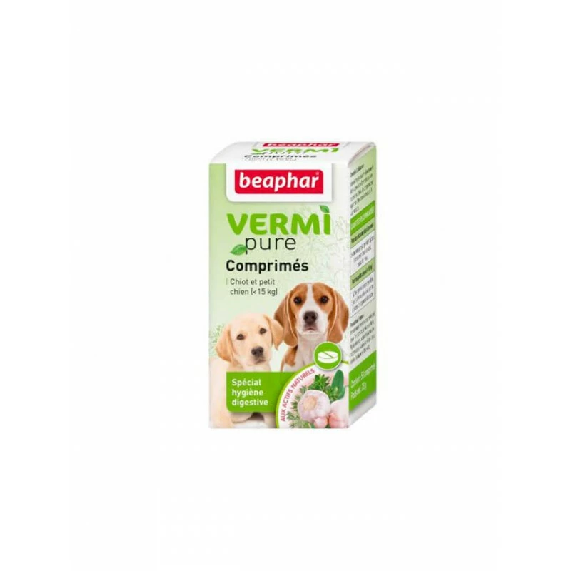 Comprimés Aux Plantes Chiot & Chien Beaphar VERMIpure 3 Comprimés Aux Plantes Chiot & Chien Beaphar VERMIpure