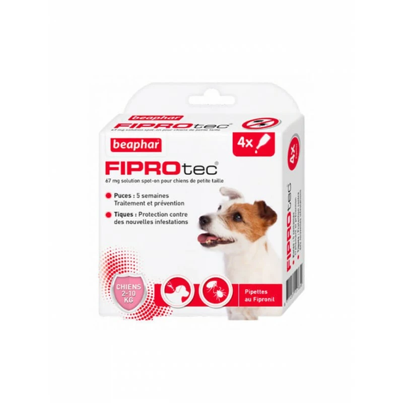 Pipettes Antiparasitaires Chien 2 à 10 Kg Beaphar FIPROtec 3 Pipettes Antiparasitaires Chien 2 à 10 Kg Beaphar FIPROtec