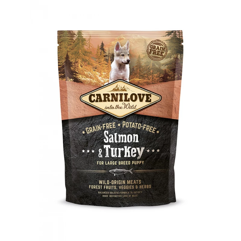 Croquettes Carnilove Grain Free Puppy Grande Race Saumon & Dinde 3 Croquettes Carnilove Grain Free Puppy Grande Race Saumon & Dinde