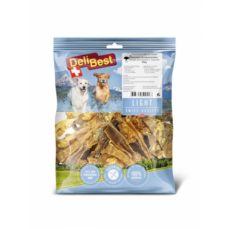 Light - Bandes Croustillantes De Viande D'autruche Séchée Delibest 3 Light - Bandes Croustillantes De Viande D'autruche Séchée Delibest