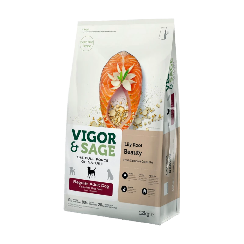 Croquettes Vigor & Sage - Saumon & Thé Vert 12 Kg 3 Croquettes Vigor & Sage - Saumon & Thé Vert 12 Kg